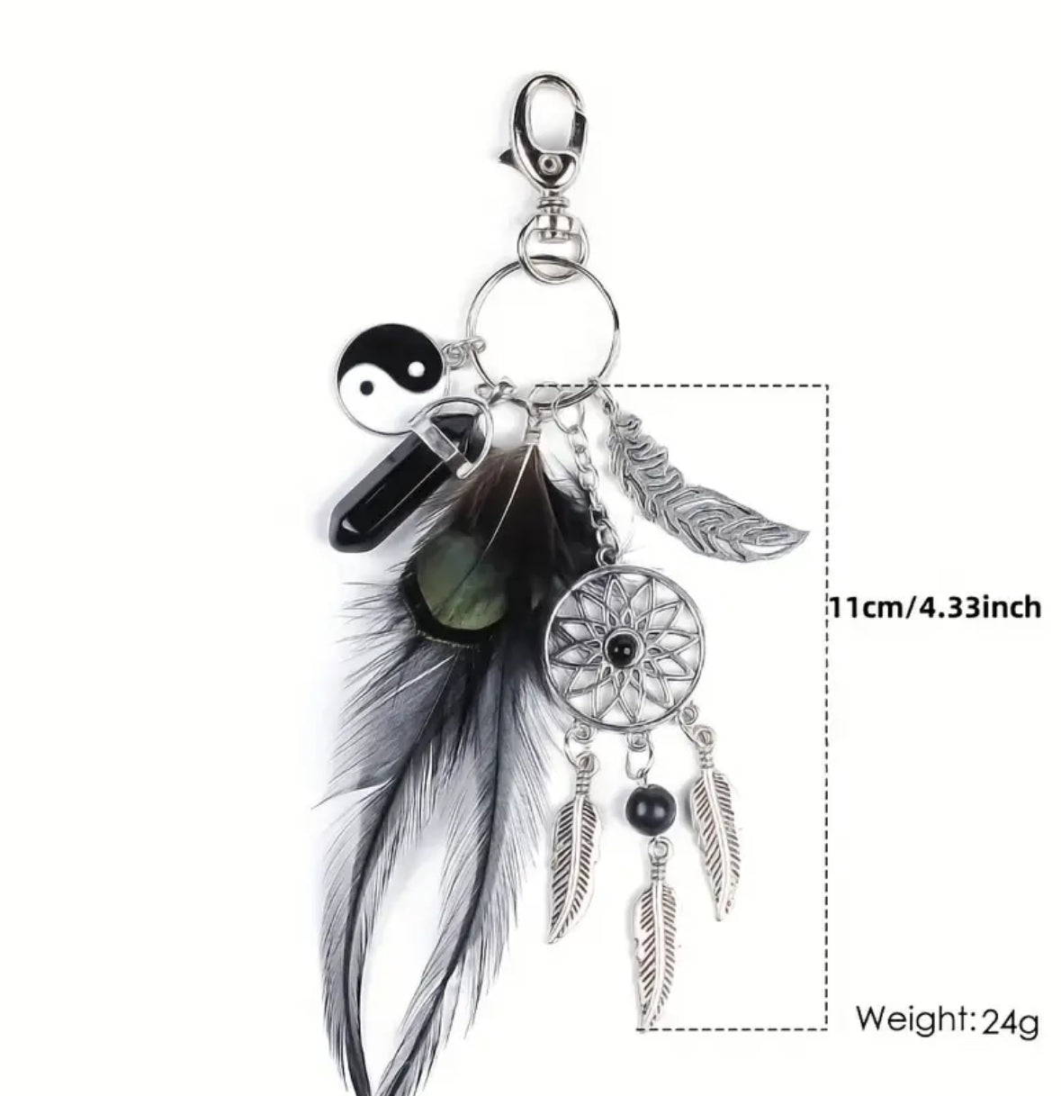 KokoBoho Feather Key Charm – Dreamcatcher-Inspired Keychain, Spiritual Good Luck Accessory