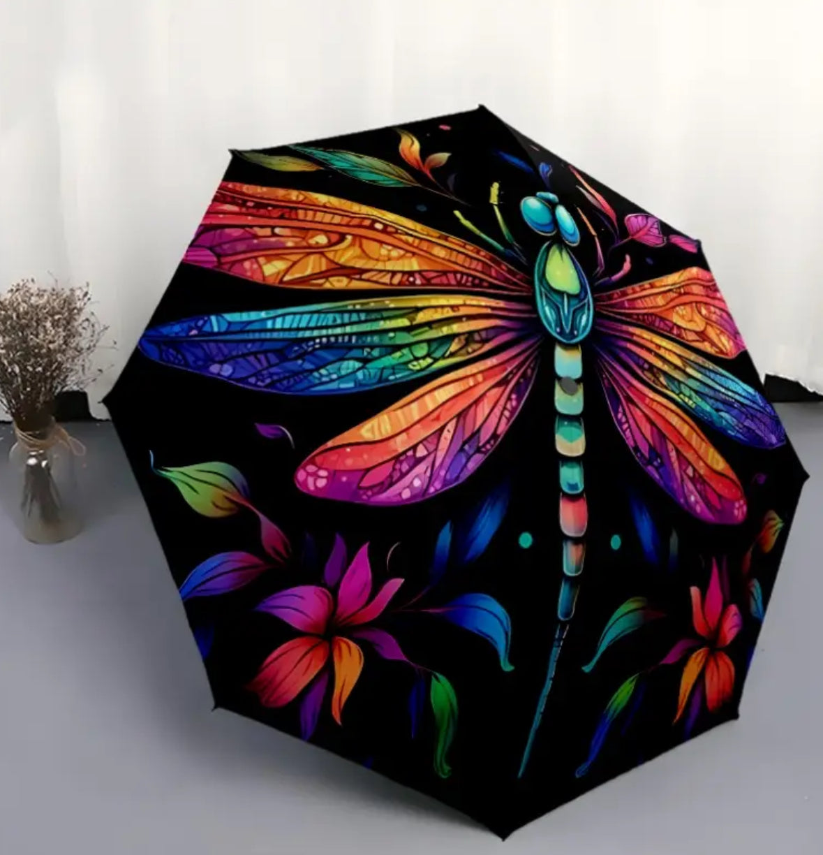 KokoBoho Whimsical Dragonfly Umbrella – Vibrant Boho Style