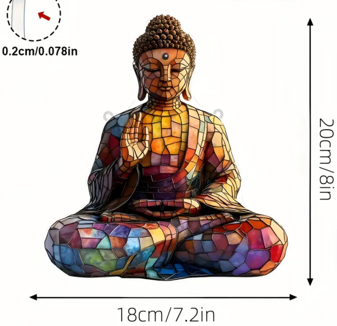 KokoBoho Multicoloured Acrylic Buddha Wall Accent – Boho Spiritual Décor