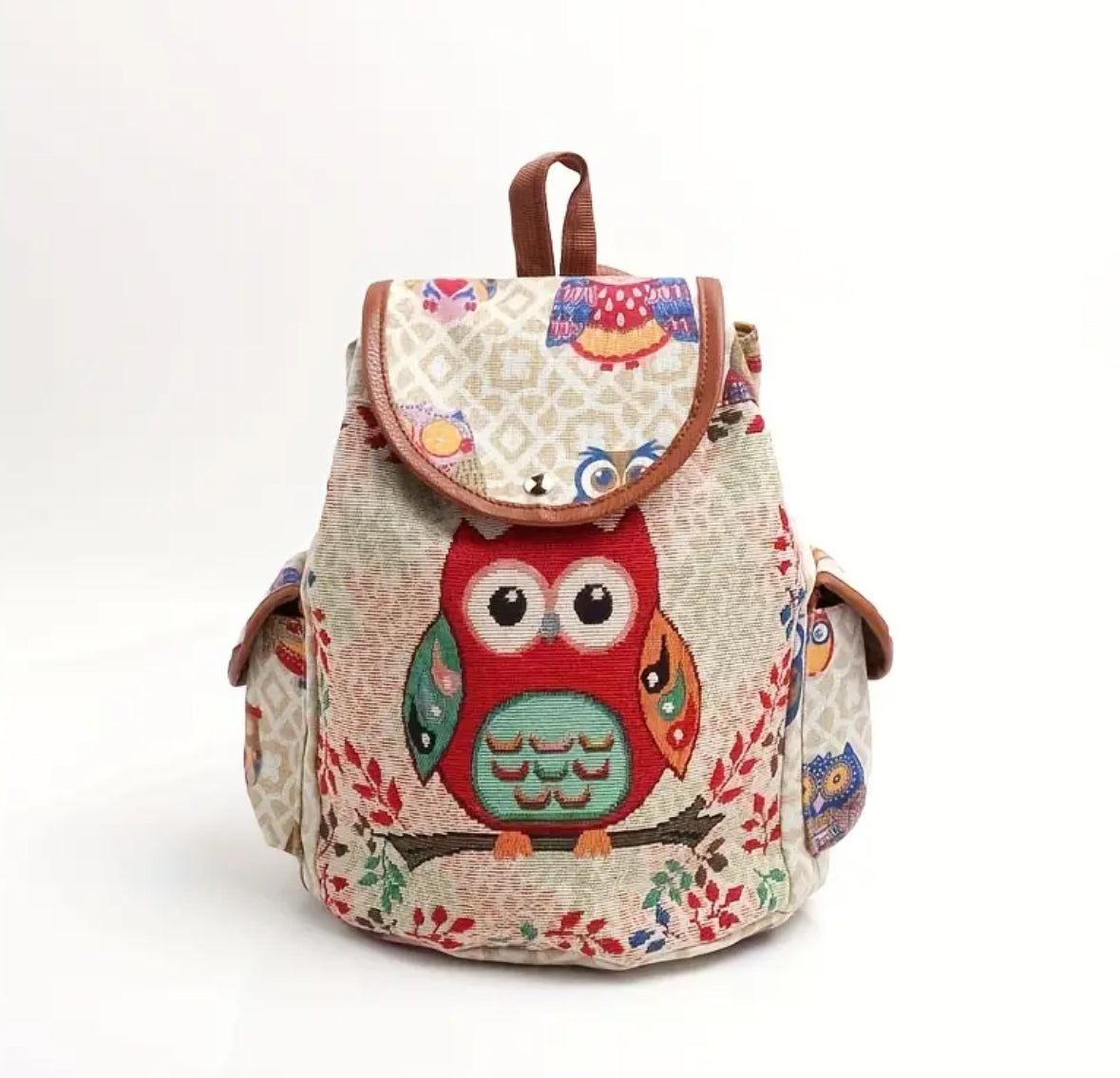 KokoBoho Owl & Floral Backpack – Boho Luxe School, Travel & Everyday Bag