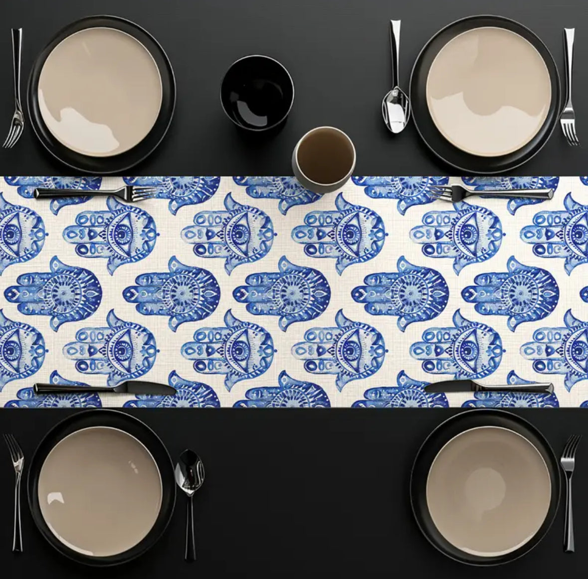 KokoBoho Hamsa Hand Table Runner – Boho Dining Protection & Style