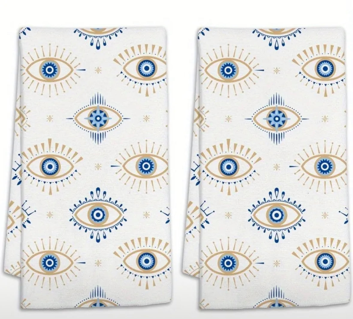 KokoBoho Evil Eye Kitchen Towel – Boho Protective Tea Towel, Spiritual Home Accent
