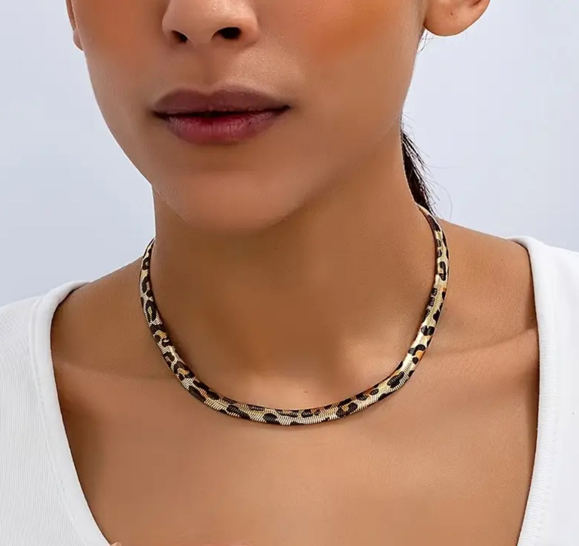 KokoBoho Leopard Print Snake Chain Necklace | Bold Statement Gold Chain Jewellery