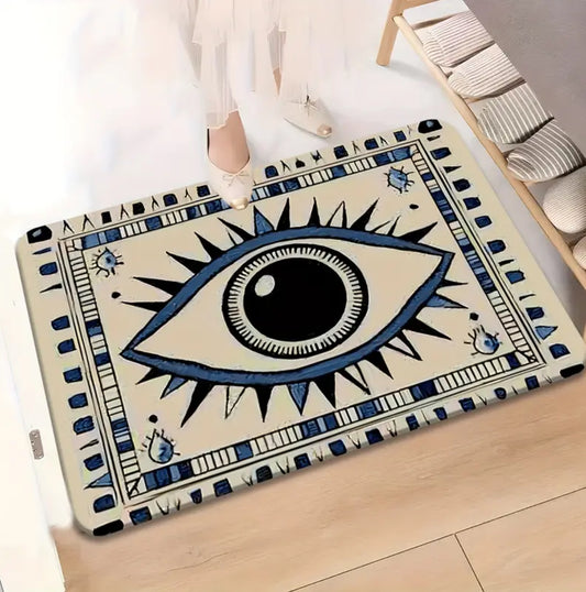 KokoBoho Evil Eye Bath Rug – Boho Bathroom Protection & Style