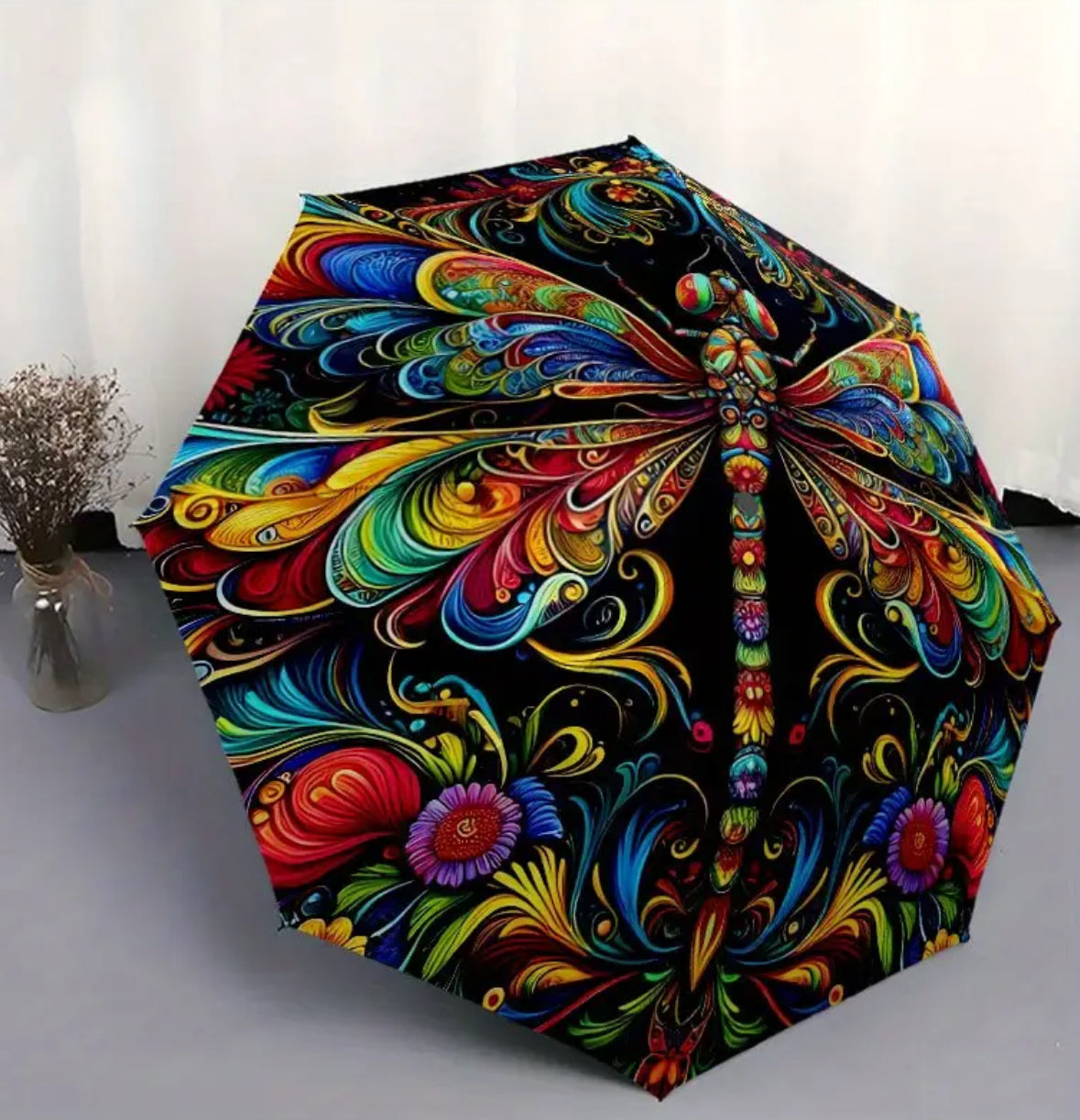KokoBoho Whimsical Dragonfly Umbrella – Vibrant Boho Style