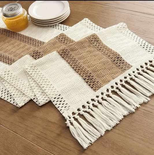 KokoBoho Earthy Tone Boho Table Runner – Bohemian Dining Table Decor & Rustic Chic Home Accessories