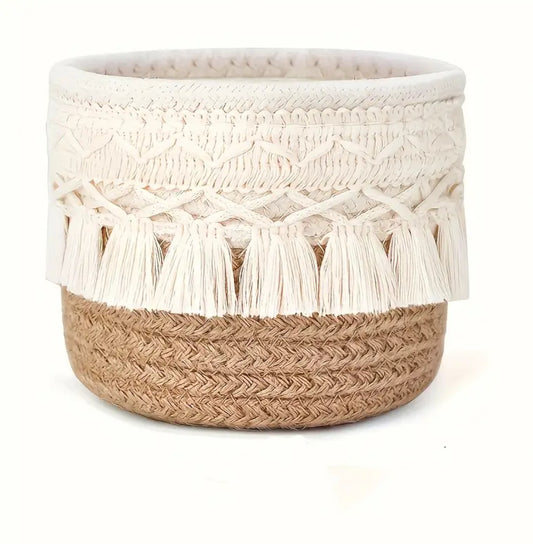 KokoBoho Mini Boho Basket – Small Woven Storage Basket, Bohemian Home Decor & Unique Gift