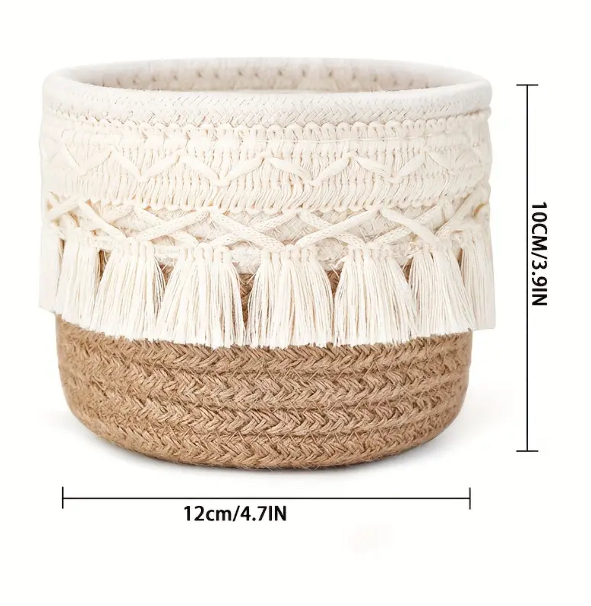 KokoBoho Mini Boho Basket – Small Woven Storage Basket, Bohemian Home Decor & Unique Gift