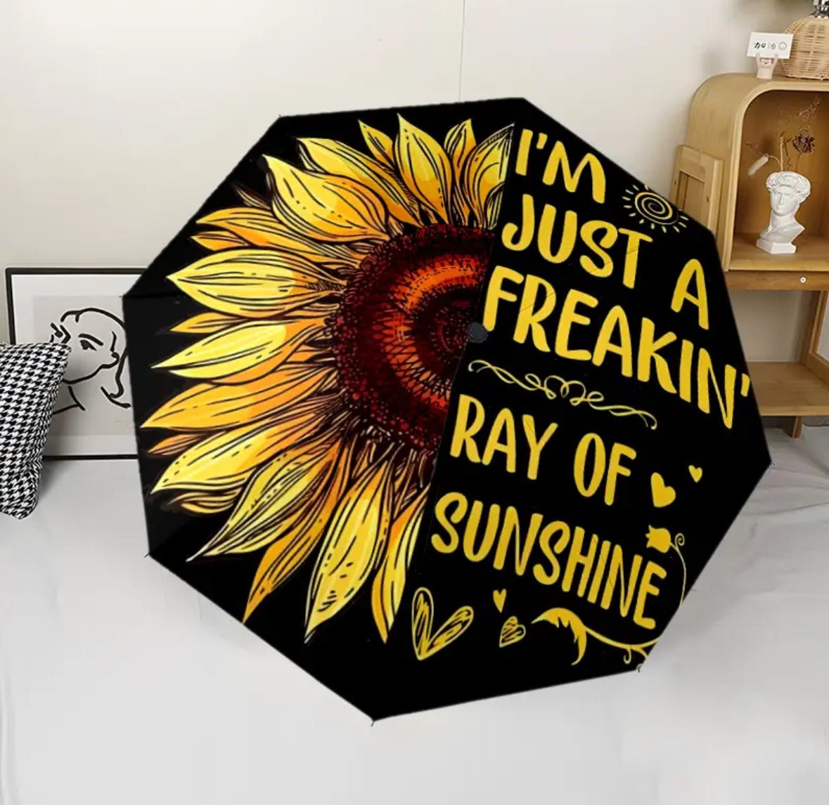KokoBoho Sunflower Umbrella – Bright & Cheerful Rainy Day Style